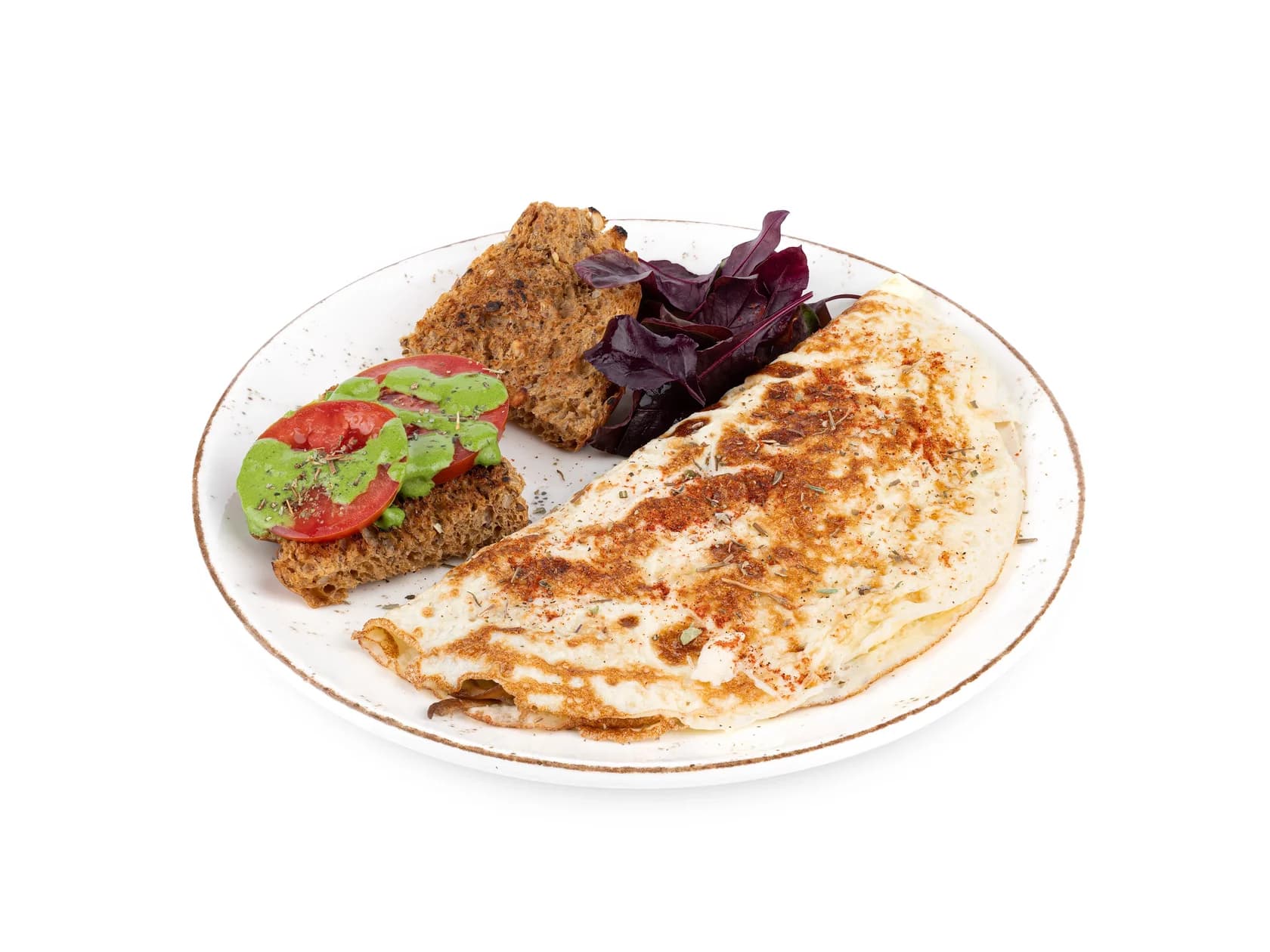 омлет с курицей и грибами