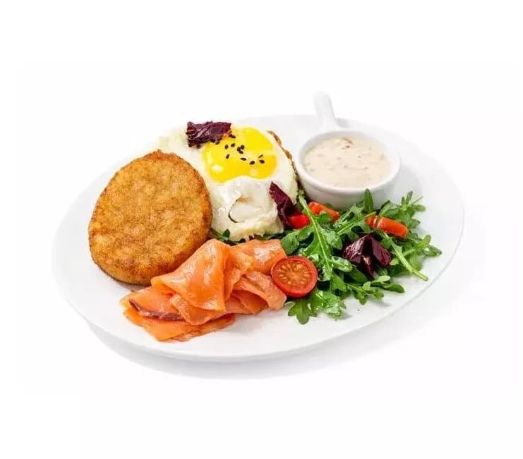 хаш-браун с лососем