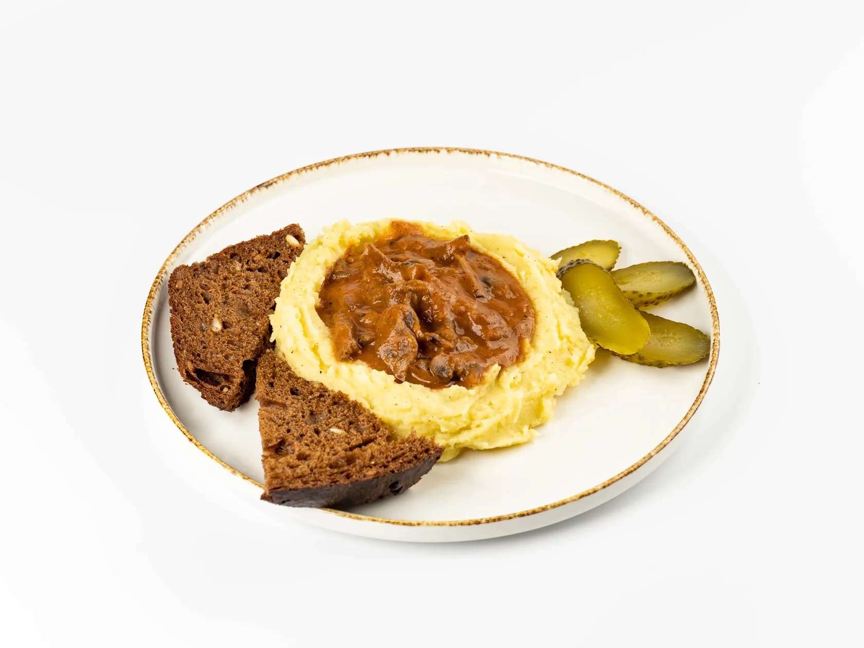 бефстроганов с пюре